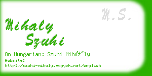 mihaly szuhi business card